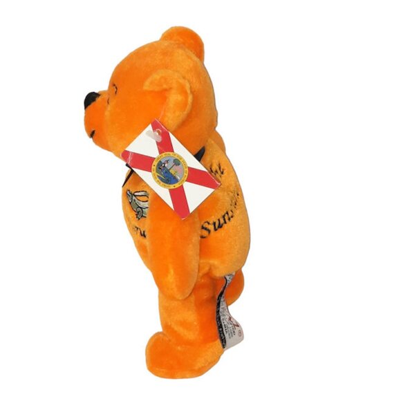 2003 Symbolz Orange Bear Florida Sunshine State Plush Stuffed BeanBag Toy 7.5" - Picture 3 of 8